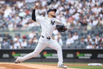 Jun 21, 2026; Bronx, New York, USA;  New York Yankees starting pitcher Elmer Rodriguez (71) pitches in the first inning against the Cincinnati Reds at Yankee Stadium. Mandatory Credit: Wendell Cruz-Imagn Images