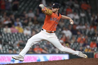 Jun 3, 2026; Houston, Texas, USA; Houston Astros relief pitcher Josh Hader (71) delivers a pitch during the ninth inning against the Pittsburgh Pirates at Daikin Park. Mandatory Credit: Troy Taormina-Imagn Images