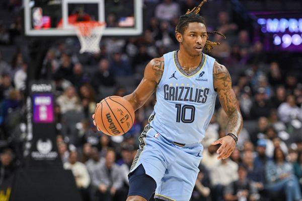 Feb 4, 2026; Sacramento, California, USA; Memphis Grizzlies guard Javon Small (10) dribbles against the Sacramento Kings during the second quarter at Golden 1 Center. Mandatory Credit: Ed Szczepanski-Imagn Images