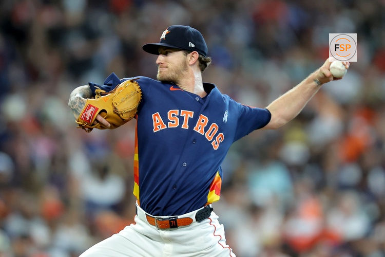 Jun 21, 2026; Houston, Texas, USA; Houston Astros pitcher Josh Hader (71) delivers a pitch against the Cleveland Guardians during the ninth inning at Daikin Park. Credit: Erik Williams-Imagn Images