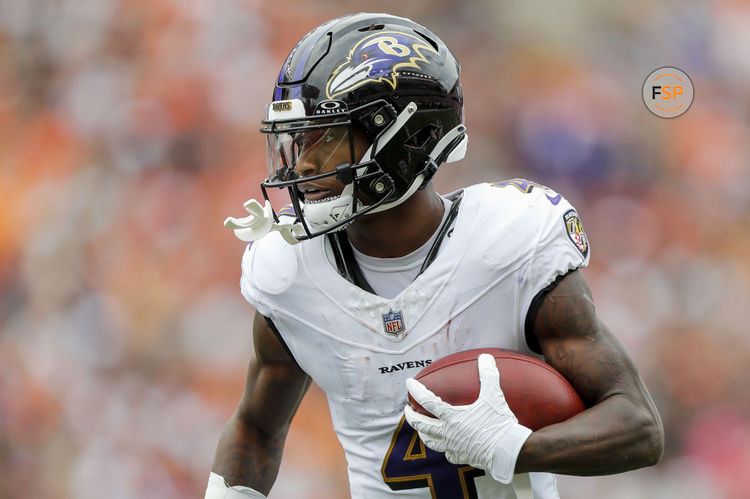 Sep 17, 2023; Cincinnati, Ohio, USA; Baltimore Ravens wide receiver Zay Flowers (4) runs with the ball against the Cincinnati Bengals in the second half at Paycor Stadium. Credit: Katie Stratman-USA TODAY Sports