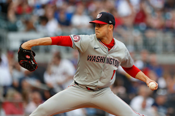 ATLANTA, GA - MAY 29: Washington Nationals starting pitcher MacKenzie Gore #1 delivers a pitch during the MLB game between the Washington Nationals and the Atlanta Braves on May 29, 2024 at TRUIST Park in Atlanta, GA. (Photo by Jeff Robinson/Icon Sportswire)