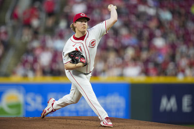 May 13, 2025; Cincinnati, Ohio, USA;  Cincinnati Reds pitcher Andrew Abbott (41) throws against the Chicago White Sox in the first inning at Great American Ball Park. Mandatory Credit: Aaron Doster-Imagn Images