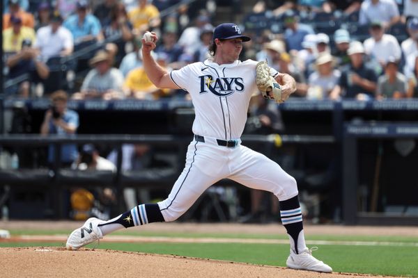 Apr 2, 2025; St. Petersburg, Florida, USA; Tampa Bay Rays starting pitcher Ryan Pepiot (44) throws a pitch against the Pittsburgh Pirates during the first inning  at George M. Steinbrenner Field. Mandatory Credit: Kim Klement Neitzel-Imagn Images