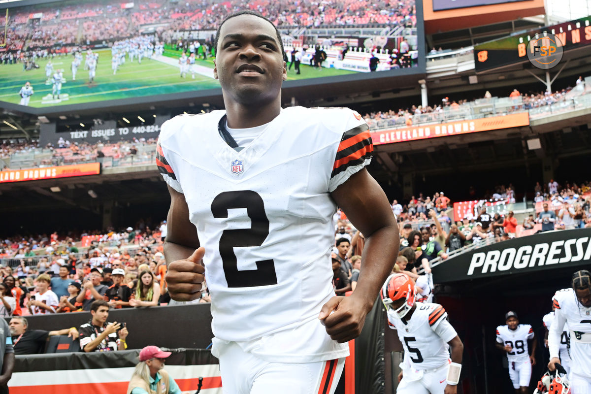 Aug 10, 2024; Cleveland, Ohio, USA; Cleveland Browns wide receiver Amari Cooper (2) before the game against the Green Bay Packers at Cleveland Browns Stadium. Credit: Ken Blaze-USA TODAY Sports