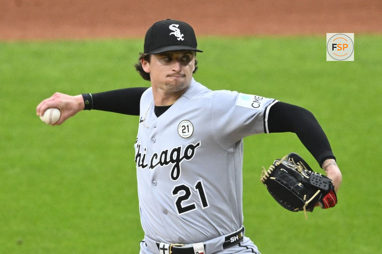 Sep 15, 2026; Cleveland, Ohio, USA;  Chicago White Sox relief pitcher Davis Martin (65) delivers a pitch in the first inning against the Cleveland Guardians at Progressive Field.  Credit: David Richard-Imagn Images