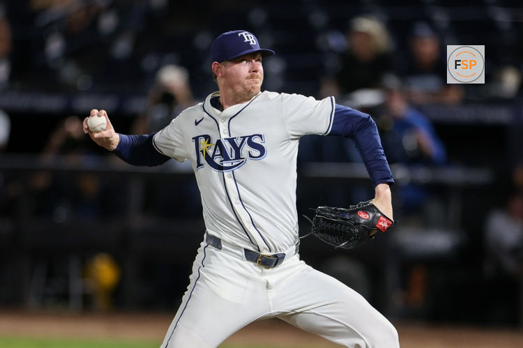 Sep 4, 2025; Tampa, Florida, USA; Tampa Bay Rays pitcher Pete Fairbanks (29) throws a pitch against the Cleveland Guardians in the ninth inning at George M. Steinbrenner Field. Credit: Nathan Ray Seebeck-Imagn Images