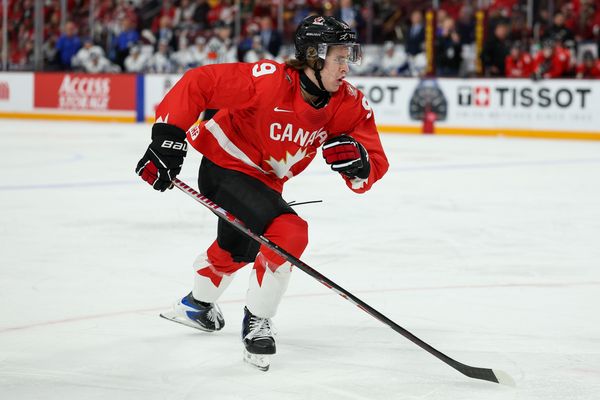 Dec 31, 2025; Minneapolis, Minnesota, UNITED STATES; Canada forward Gavin McKenna (9) in action against Finland during the second period in group play during the 2026 IIHF World Junior Championship at 3M Arena. Mandatory Credit: Matt Krohn-Imagn Images