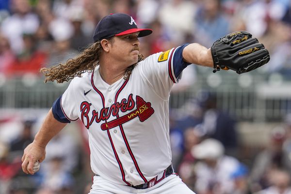 Mar 29, 2026; Cumberland, Georgia, USA; Atlanta Braves pitcher Grant Holmes (66) pitches against the Kansas City Royals during the first inning at Truist Park. Mandatory Credit: Dale Zanine-Imagn Images