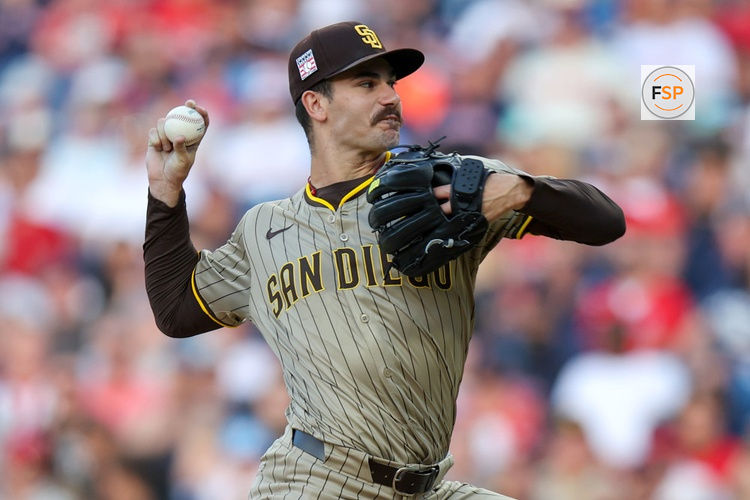 CLEVELAND, OH - JULY 20: San Diego Padres starting pitcher Dylan Cease (84) delivers a pitch to the plate during the second inning of the Major League Baseball Interleague game between the San Diego Padres and Cleveland Guardians on July 20, 2024, at Progressive Field in Cleveland, OH. (Photo by Frank Jansky/Icon Sportswire)