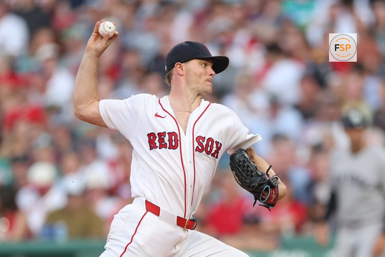 Jun 28, 2026; Boston, Massachusetts, USA; Boston Red Sox starting pitcher Sonny Gray (54) delivers a pitch during the second inning against the New York Yankees at Fenway Park. Credit: Paul Rutherford-Imagn Images