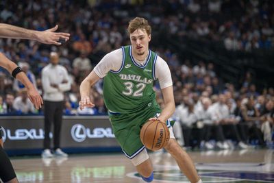 Apr 3, 2026; Dallas, Texas, USA; Dallas Mavericks forward Cooper Flagg (32) drives to the basket during the game between the Mavericks and the Magic at American Airlines Center. Mandatory Credit: Jerome Miron-Imagn Images