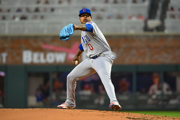 ATLANTA, GA - SEPTEMBER 28: Chicago Cubs starting pitcher Marcus Stroman (0) during the MLB game between the Chicago Cubs and Atlanta Braves on September 28, 2023, at Truist Park in Atlanta, GA. (Photo by John Adams/Icon Sportswire)