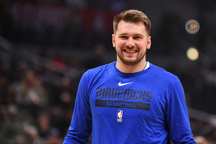 LOS ANGELES, CA - JANUARY 10: Dallas Mavericks Guard Luka Doncic (77) looks on before a NBA game between the Dallas Mavericks and the Los Angeles Clippers on January 10, 2023 at Crypto.com Arena in Los Angeles, CA. (Photo by Brian Rothmuller/Icon Sportswire)