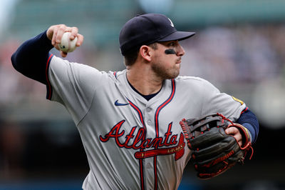 Aug 11, 2024; Denver, Colorado, USA; Atlanta Braves third baseman Austin Riley (27) throws to first for an out in the fifth inning against the Colorado Rockies at Coors Field. Mandatory Credit: Isaiah J. Downing-USA TODAY Sports