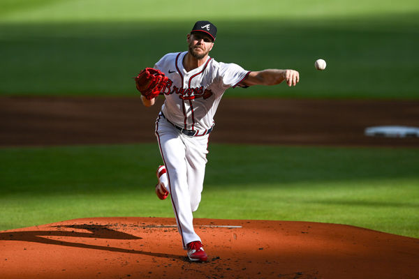 ATLANTA, GA – MAY 20:  Atlanta pitcher Chris Sale (51) throws a pitch during the second game of a MLB doubleheader between the San Diego Padres and the Atlanta Braves on May 20th, 2024 at Truist Park in Atlanta, GA. (Photo by Rich von Biberstein/Icon Sportswire)