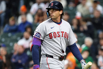 Apr 2, 2025; Baltimore, Maryland, USA; Boston Red Sox first baseman Triston Casas (36) looks on during the second inning against the Baltimore Orioles at Oriole Park at Camden Yards. Mandatory Credit: Daniel Kucin Jr.-Imagn Images