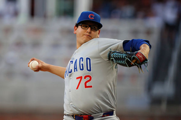 ATLANTA, GA - MAY 15: Chicago Cubs pitcher Javier Assad (72) delivers a pitch during the MLB game between the Chicago Cubs and the Atlanta Braves on May 15, 2024 at TRUIST Park in Atlanta, GA. (Photo by Jeff Robinson/Icon Sportswire)