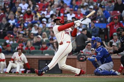 May 2, 2026; St. Louis, Missouri, USA; St. Louis Cardinals right fielder Jordan Walker (18) hits a two-run home run against the Los Angeles Dodgers in the third inning at Busch Stadium. Mandatory Credit: Joe Puetz-Imagn Images