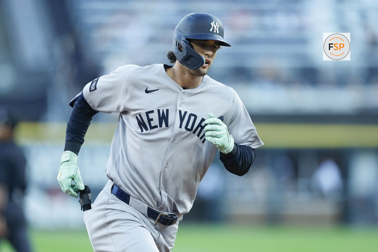 Jul 29, 2026; Chicago, Illinois, USA; New York Yankees left fielder Spencer Jones (78) rounds the bases after hitting a three-run home run against the Chicago White Sox during the first inning at Rate Field. Credit: Kamil Krzaczynski-Imagn Images