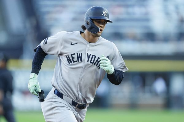 Jul 29, 2026; Chicago, Illinois, USA; New York Yankees left fielder Spencer Jones (78) rounds the bases after hitting a three-run home run against the Chicago White Sox during the first inning at Rate Field. Mandatory Credit: Kamil Krzaczynski-Imagn Images