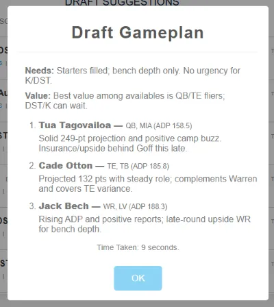 NFL Draft Advice